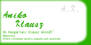 aniko klausz business card